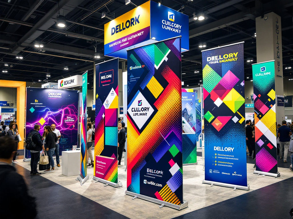 Vibrant tradeshow banner display
